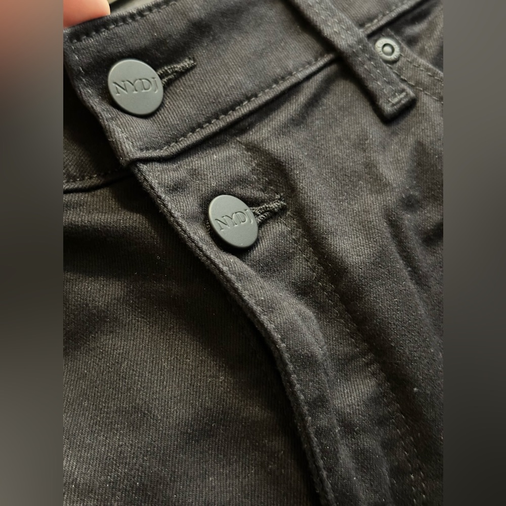 NWT: NYDJ’s Black MID RISE Straight Ankle Button Down Fly, 5Pockets Dressy Pants - Picture 3 of 16